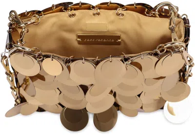 Rabanne Golden Shoulder Bag With Shimmering Metal Discs In Gold