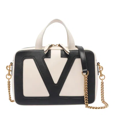 Valentino Small Nappa Leather Top Handle Bag In White