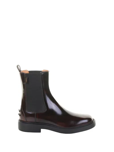 Tod's 20mm Brushed Leather Ankle Boots In Black