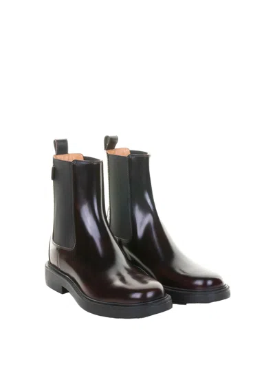 Tod's 20mm Brushed Leather Ankle Boots In Black