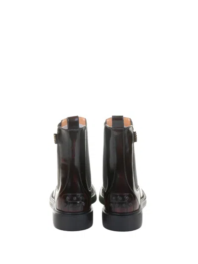 Tod's 20mm Brushed Leather Ankle Boots In Black