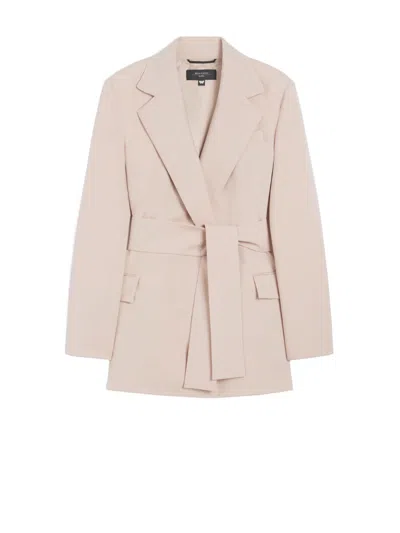 Weekend Max Mara Max Mara Weekend Wool Jacket With Belt In White