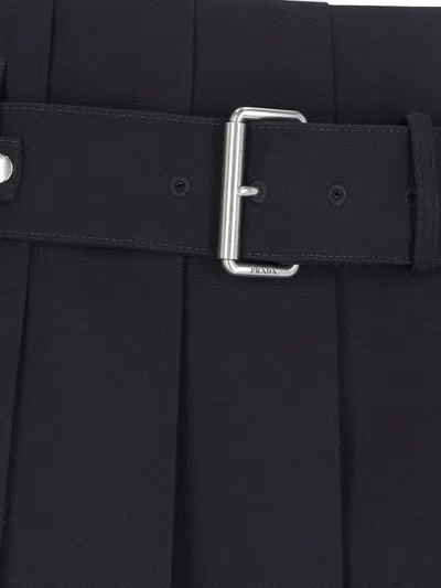 Prada Midi Skirt In Blue