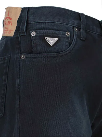 Prada Trousers Straight Belt Loops In Blue