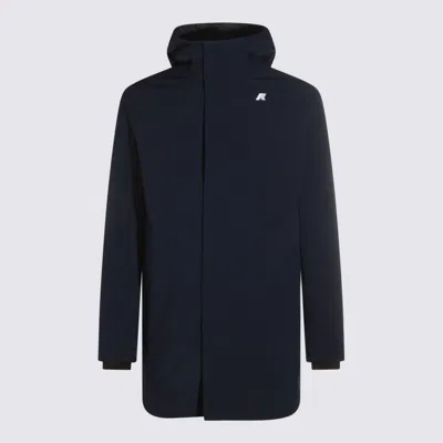 K-way Casual Style Longline Hooded Jacket In Blue