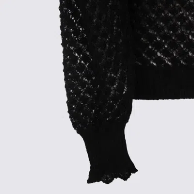 Twinset Twin-set Open Knit Sweater In Black