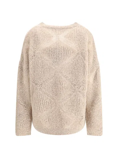 Giorgio Armani Women V-neck Cashmere And Alpaca Blend Sweater In Neutral