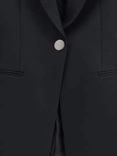 Giorgio Armani Technical Scuba Single-breasted Jacket In Black