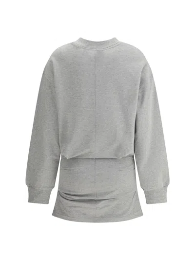 Attico Cotton Jersey Mini Dress In Gray