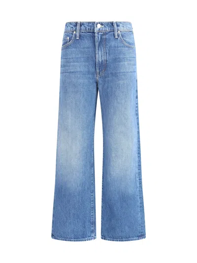 Mother The Rider Frayed High Waist Ankle Straight Leg Jeans In Blue
