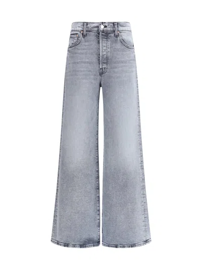 Mother 'the Ditcher Roller Sneak' Grey Jeans With Logo Embroidery On The Rear And Logo Patch On The Rear In Gray