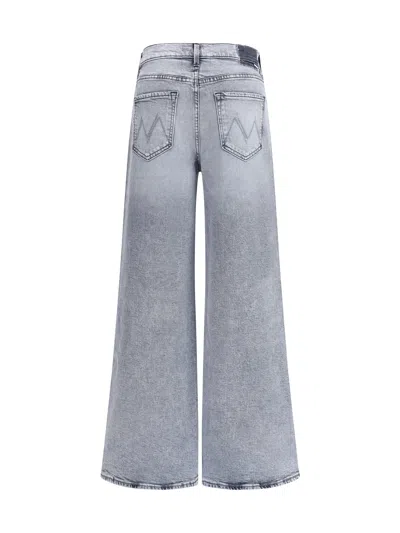 Mother 'the Ditcher Roller Sneak' Grey Jeans With Logo Embroidery On The Rear And Logo Patch On The Rear In Gray
