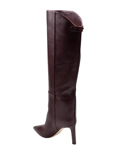 Jimmy Choo Alizze Ks 85 Boot In Deep Merlotleather In Burgundy
