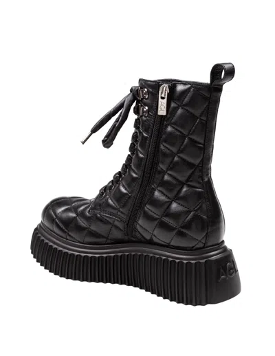 Agl Attilio Giusti Leombruni Quilted Leather Softy Lowboot Ankle Boot In Black Color In Black