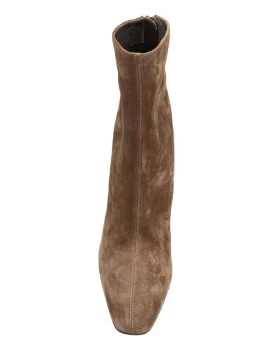 Aquazzura Bootie 75 Boot In Green Suede Color In Brown