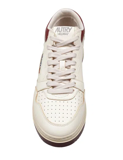 Autry Med-way Mid Syrah Marsh Leather Sneakers In White