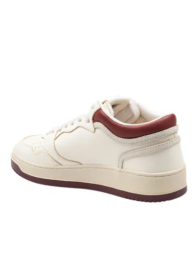 Autry Med-way Mid Syrah Marsh Leather Sneakers In White