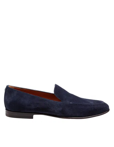 Dolce & Gabbana Logo-embellished Suede Loafers In Blue