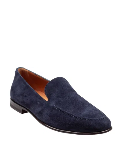 Dolce & Gabbana Logo-embellished Suede Loafers In Blue