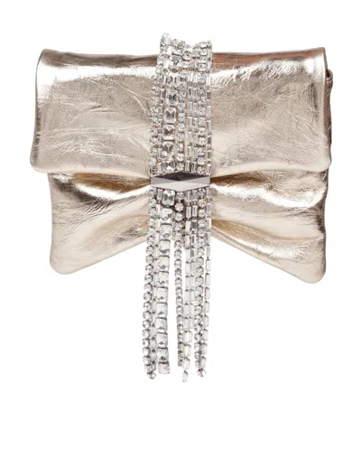 Jimmy Choo Clutch Bag In Metallic Leather With A Vintage Effect