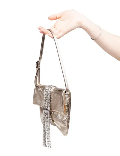 Jimmy Choo Clutch Bag In Metallic Leather With A Vintage Effect