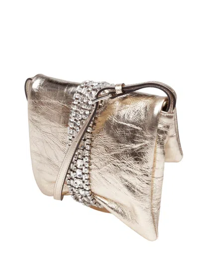 Jimmy Choo Clutch Bag In Metallic Leather With A Vintage Effect
