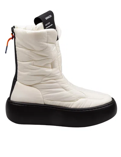 Barracuda Quilted Down Boots With Contrasting Rubber Sole In Pink