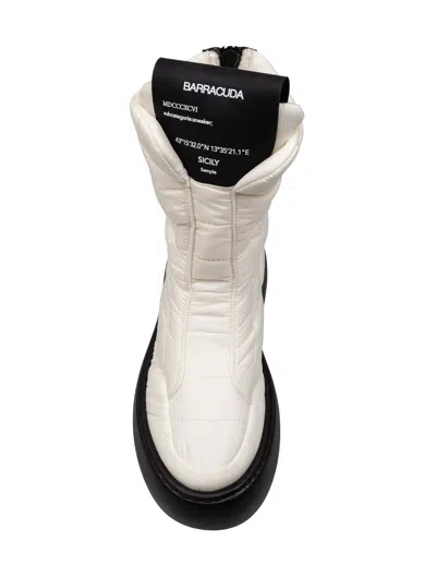 Barracuda Quilted Down Boots With Contrasting Rubber Sole In Pink