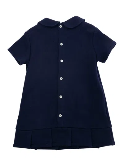 Gucci Blue Dress With Peter Pan Collar And Web Detail With Horsebit On The Front In Cotton Baby In Blue