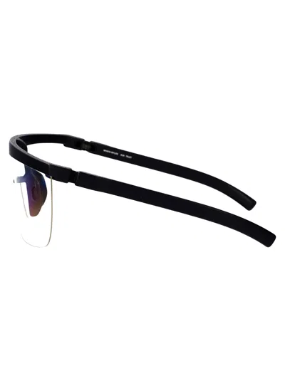 Mykita Md1 Pitch Black Clear Shield Acetate Glasses In Black