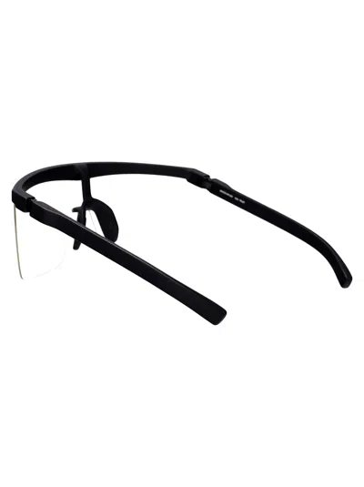 Mykita Md1 Pitch Black Clear Shield Acetate Glasses In Black