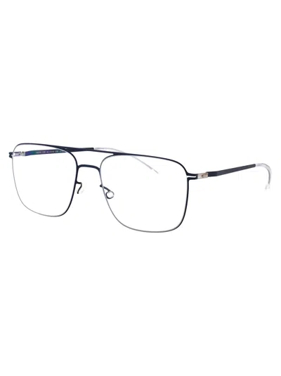 Mykita Navy Clear Steel Glasses In Black