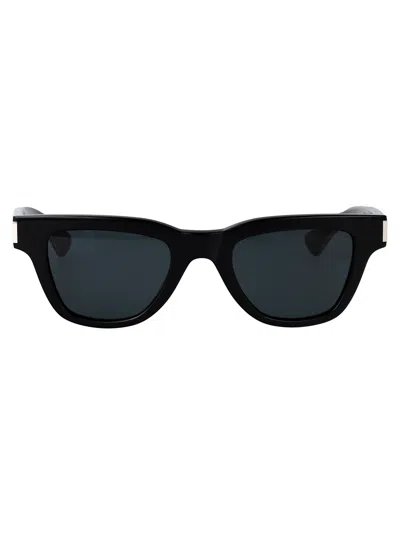 Saint Laurent Black-crystal-black Recycled Acetate Sunglasses