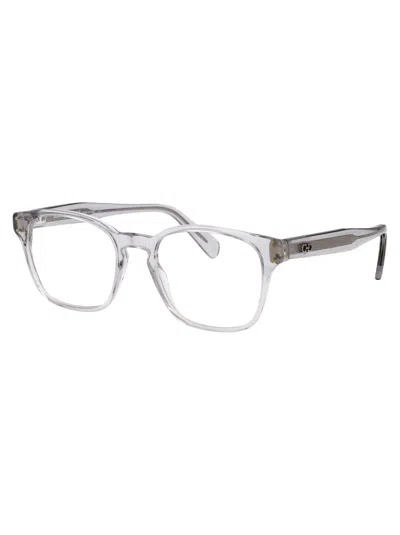 Ferragamo Light Crystal Grey Acetate Glasses In White