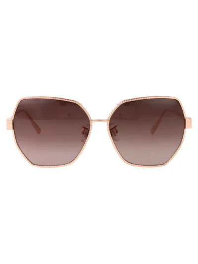 Chopard Oro Ramato Lucido Titanium Sunglasses In Brown