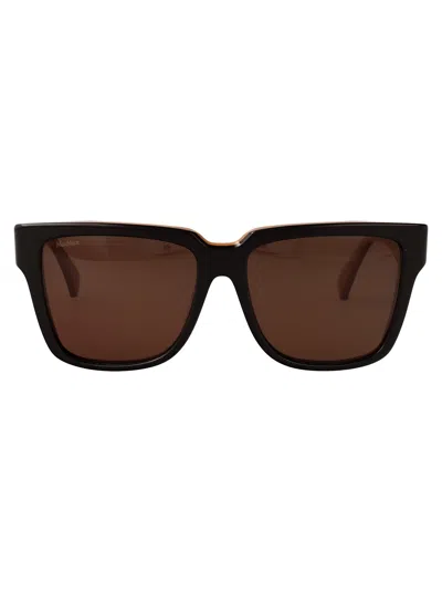 Max Mara Rectangular Sunglasses In Brown