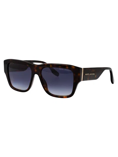 Marc Jacobs Havana Acetate Sunglasses In Brown