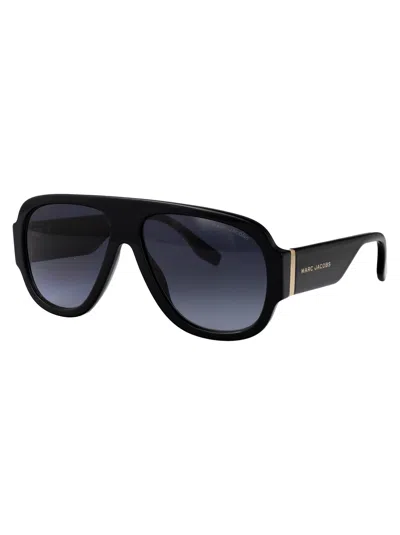 Marc Jacobs Black Acetate Sunglasses In Black