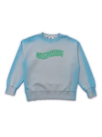 Msgm Airbrushed Sweatshirt Unisex In Blue