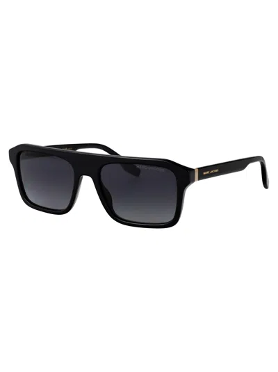 Marc Jacobs Blk Ptt Gr Metal Sunglasses In Black