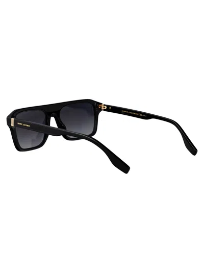 Marc Jacobs Blk Ptt Gr Metal Sunglasses In Black