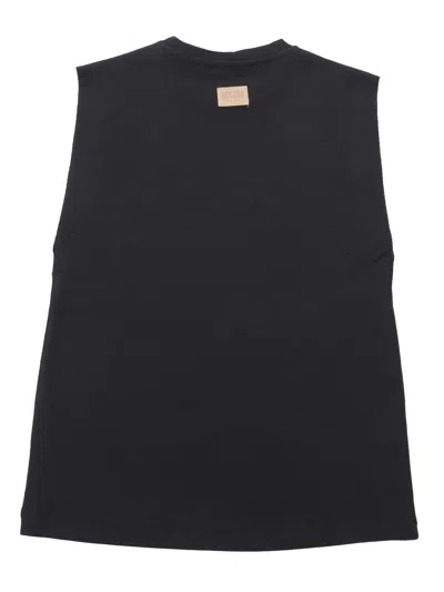Msgm Light Interlock Sleeveless Unisex In Black