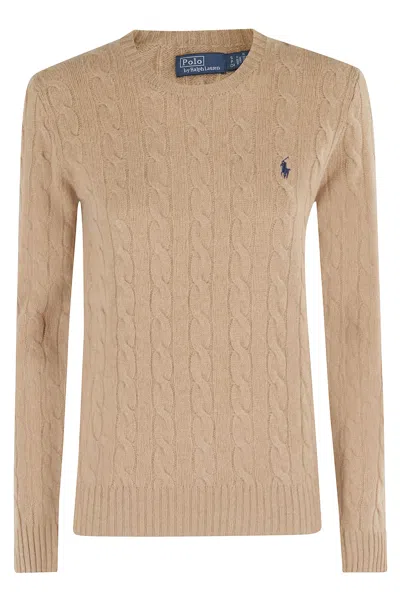 Polo Ralph Lauren Camel Wool Blend Sweater In Brown