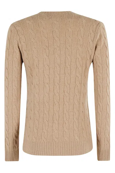 Polo Ralph Lauren Camel Wool Blend Sweater In Brown
