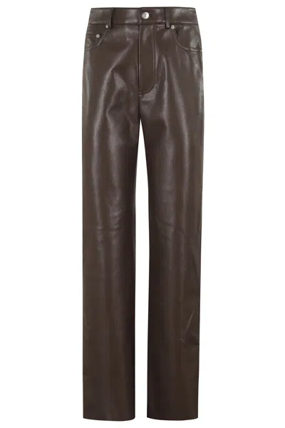 Nanushka Brown Seldes Regenerated Leather Trousers In Brown