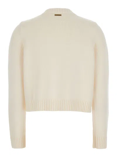 Michael Michael Kors Soft Ecru Cardigan With Button Closure In White