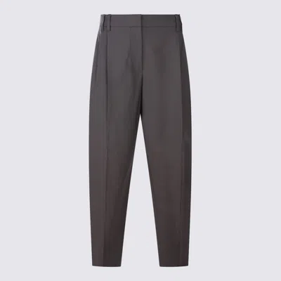 Brunello Cucinelli Casual Trousers With Belt Loops And Back Pockets In Black