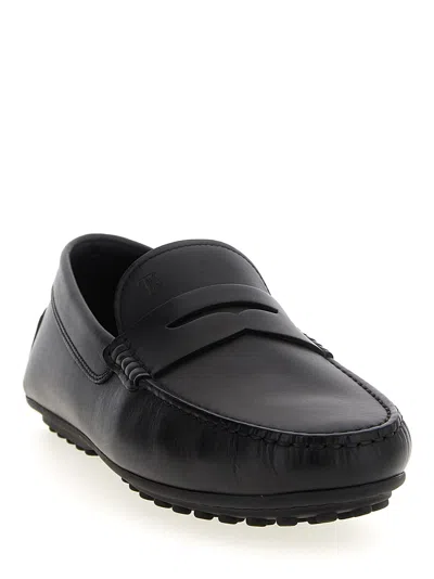 Tod's 'city Gommino' Loafers In Black