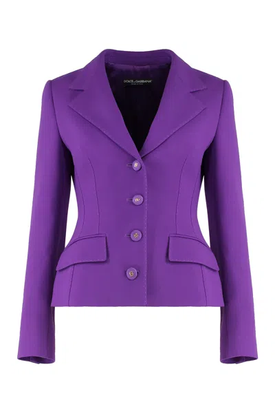 Dolce & Gabbana Emporio Armani Cotton Zipped Sweatshirt In Purple