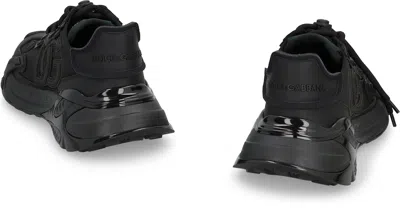 Dolce & Gabbana Black Logo Patch Sneakers In Black